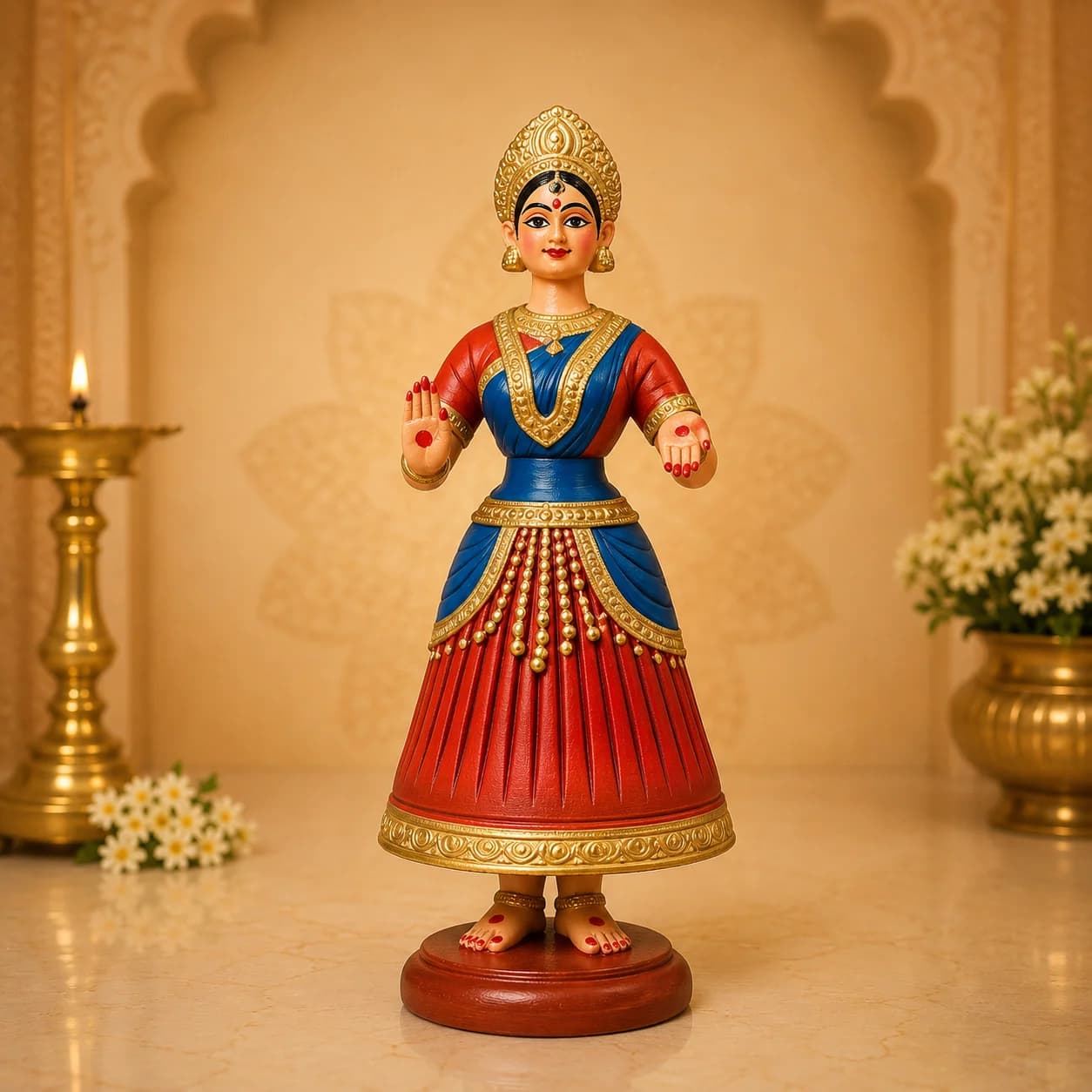 Tanjore Dancing Doll - 15 Inch (Red)