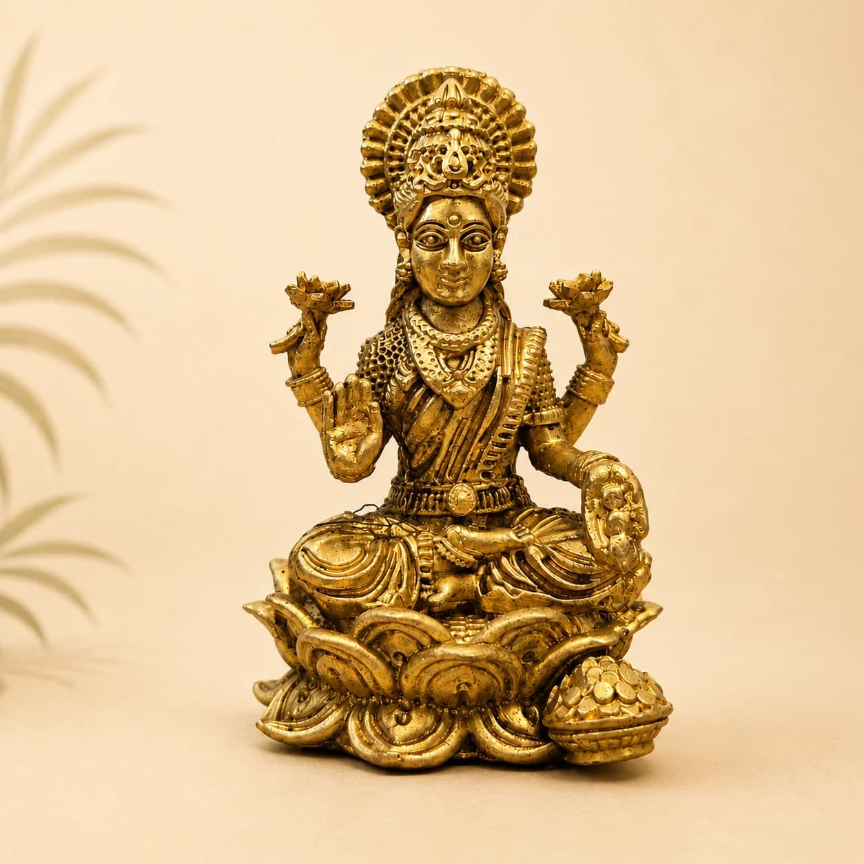 Goddess Lakshmi Brass Idol
